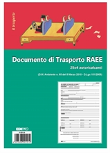 Zetaufficio shop. Blocco documento di trasporto RAEE A4 25x4 copie  autocopiante